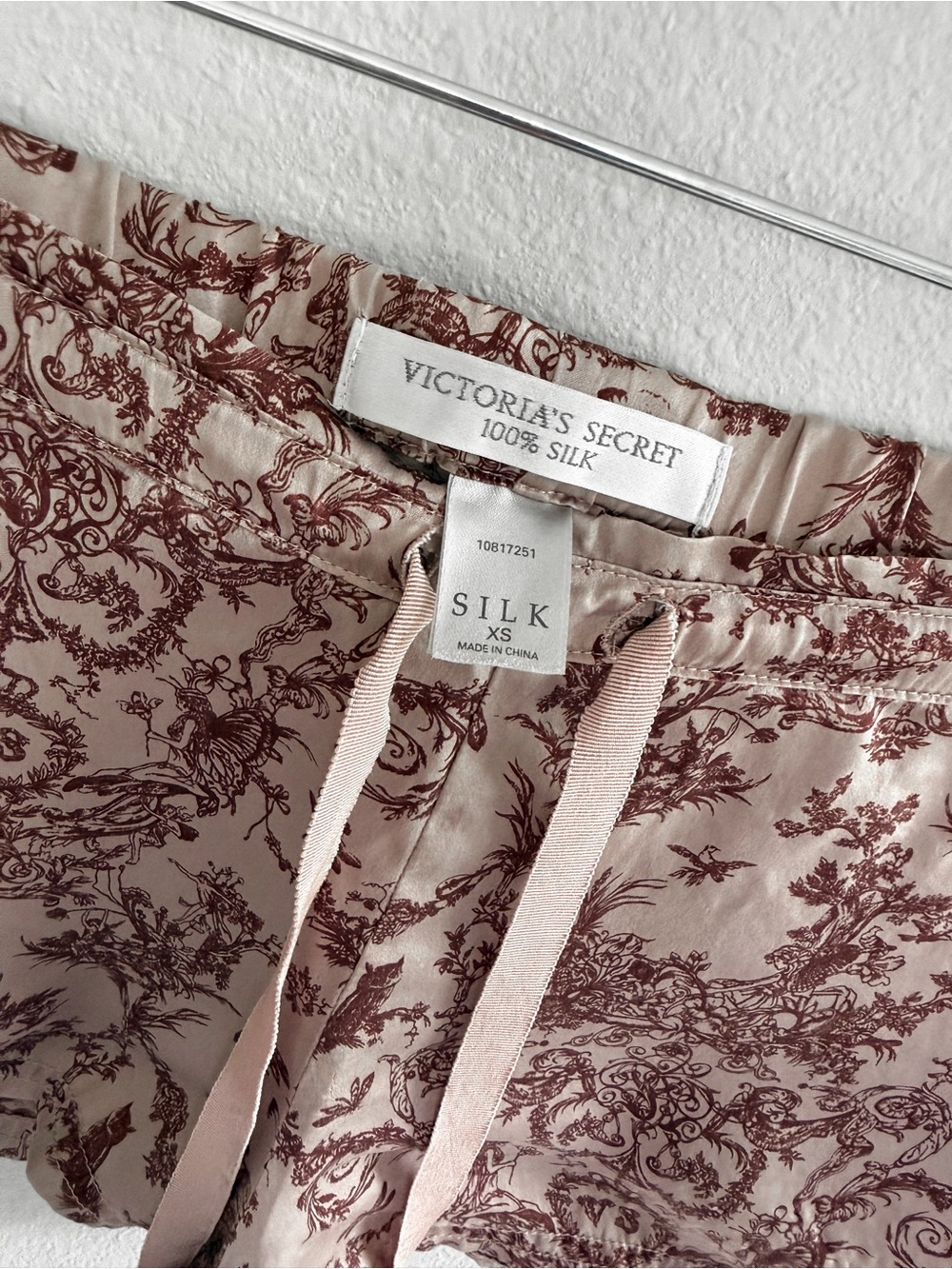 Vintage 100% Silk VS Low Rise Fairy Print Shorts